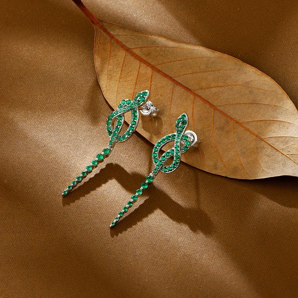 FCGJHW New Year Snake Earrings For Women Artificial Emerald 100% S925 Sterling Silver Party Jewelry Earring Gift 2026