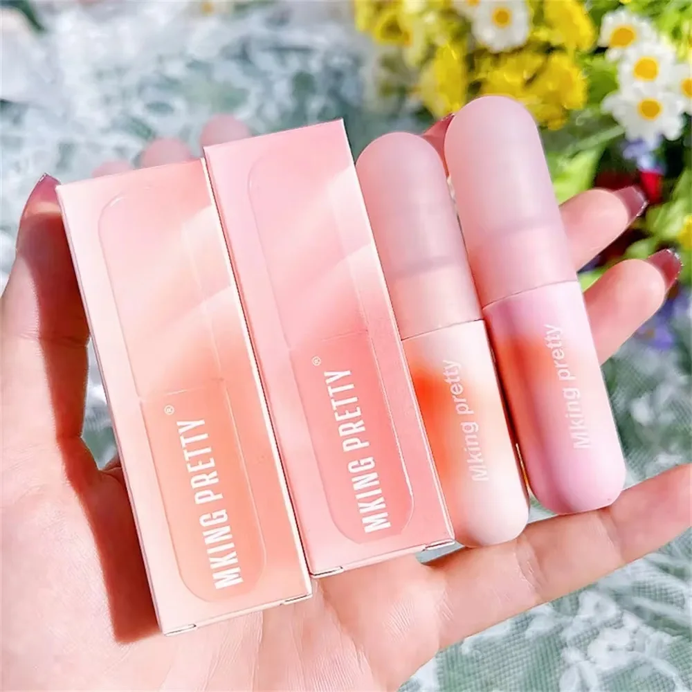 Sexy Waterproof Lip Mud Lasting Non Stick Lip Gloss Strawberry Red Velvet Matte Lipstick Women