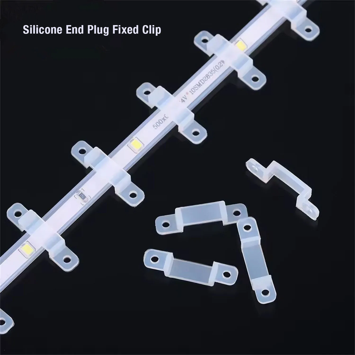 LED Silicone Tube Accessories, Silicone End Plug & Fixed Clip Connector Holder Compatible with 8/10/12mm WS2812 Neon Light Strip