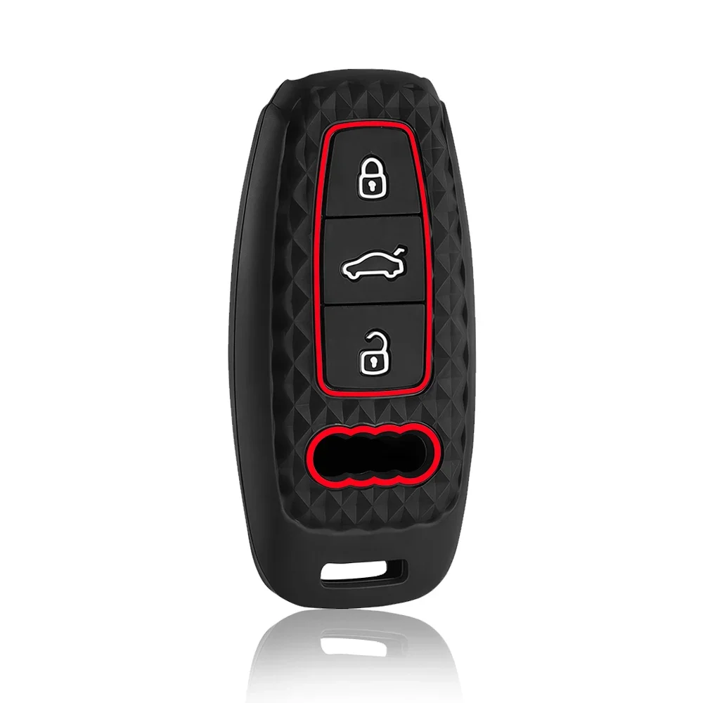 New Silicone Car Remote Key Case Cover Shell Fob For Audi Q8 RSQ8 A6 C8 S6 RS6 A7 S7 RS7 A3 8Y A8 D5 4N RS E-tron GT Q4 Q7 4M