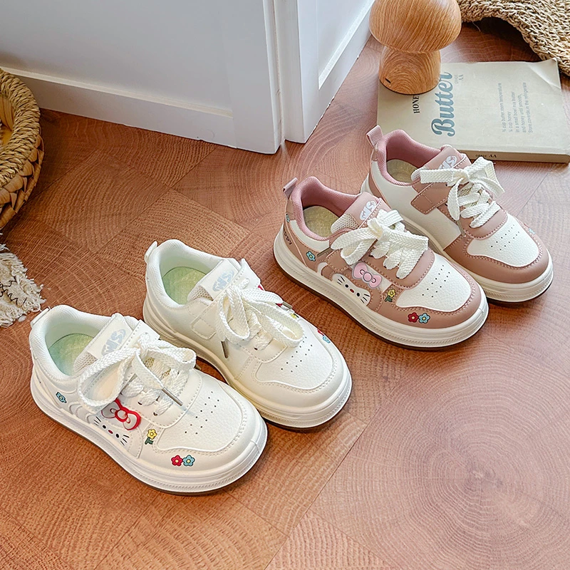 Children's Print Fashion Low Top Casual Sports Board Shoes 2026 Autumn New Girls Comfortable Versatile Non Slip Lace Up Sneakers