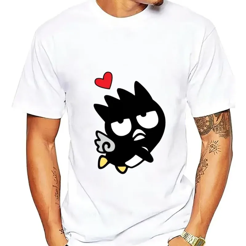 MINISO Sanrio Bad badtz-Maru T Shirt Men Couple Combination Women Clothes Short Sleeve Collar Fashion Cotto