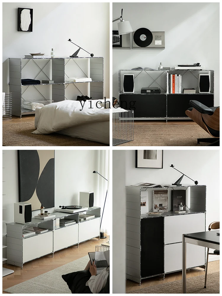 TQH module combination TV cabinet floor-to-ceiling living room aluminum alloy metal storage cabinet