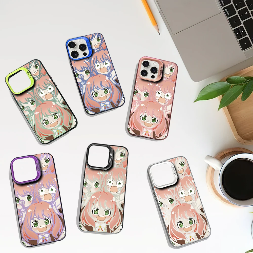 bilibili Anime S-SPY FAMILY Anya Laser Phone Case for iPhone 12 11 13 14 15 16 Max Pro Plus IMD Shockproof Silicone Coque