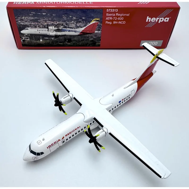 هيربا دييكاست 1/200 مقياس الخطوط الجوية الإسبانية ATR-72 سبيكة نموذج طائرة جمع هدية مزخرفة #5