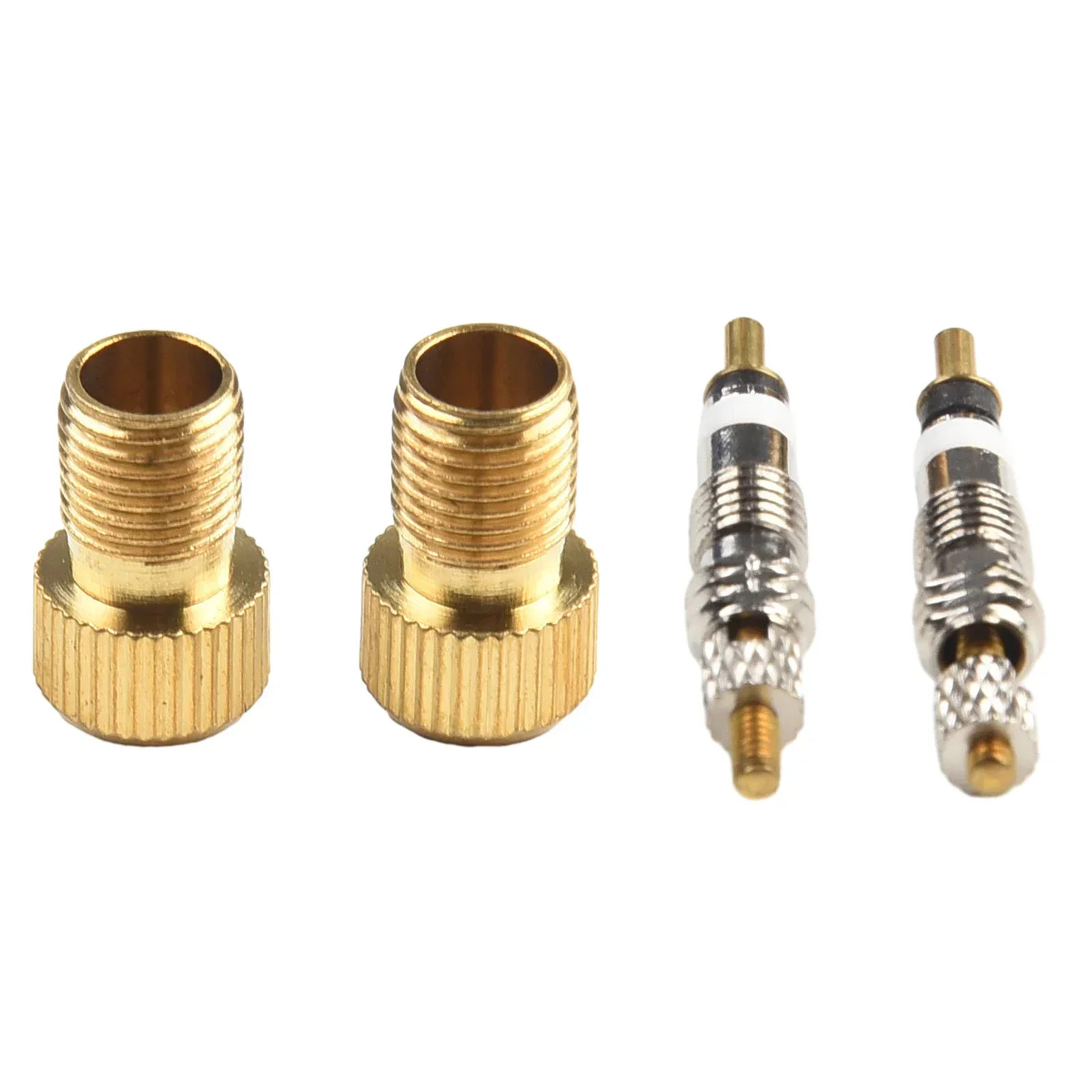 Bike Presta Valve Cores Plus Brass Adaptor Presta To -Schrader Pump Connector MTB Road Bicycle Wheel Gas Nozzle Tube Repair Tool