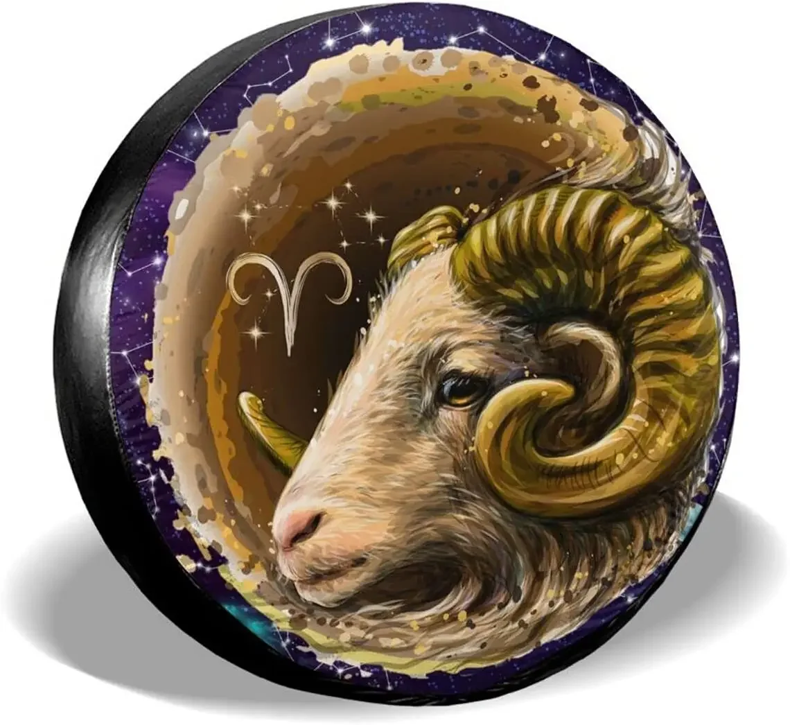 Fall Decor Aries is A Sign Zodiac Spare Tire Covers Cute Car Accessories for Women Rv Tire Covers for Trailers  SUV Truck an