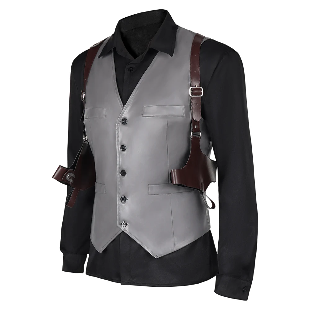 Disfraz de Cosplay de Wesker para hombre, camisa, chaleco, cinturón, juego de Resident 4, traje Biohazard Remake, ropa de fiesta de Carnaval de Halloween