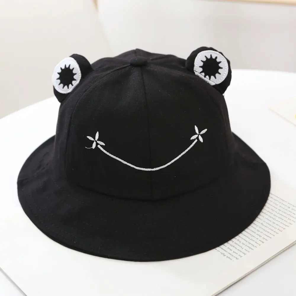 Toddler Frog Design Sun Hat Cute Cartoon Fisherman Cap Breathable Fabric For Boys Girls Outdoor Activities