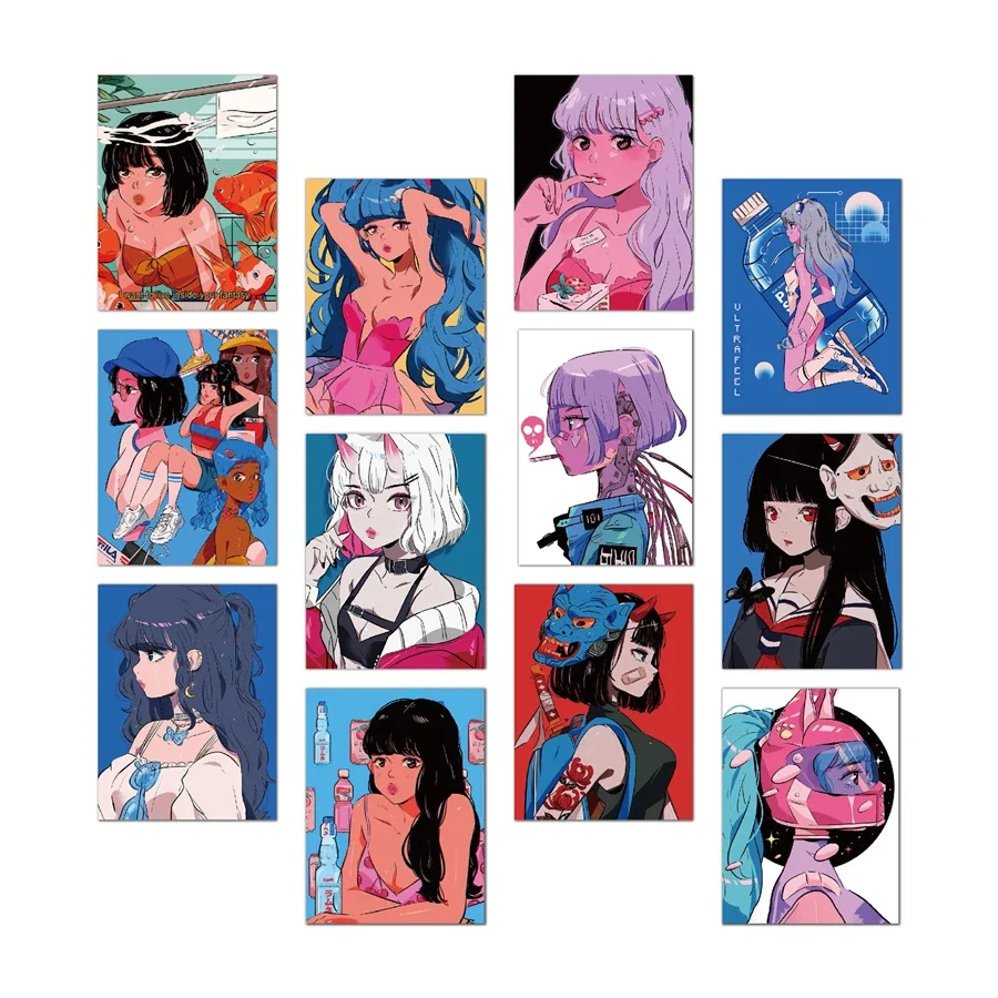 36PCS Vintage Stickrs Japanese Staionery Stickers Korean Anime Girls Style Decals Stickers for Teens Girls to Laptop Notebook