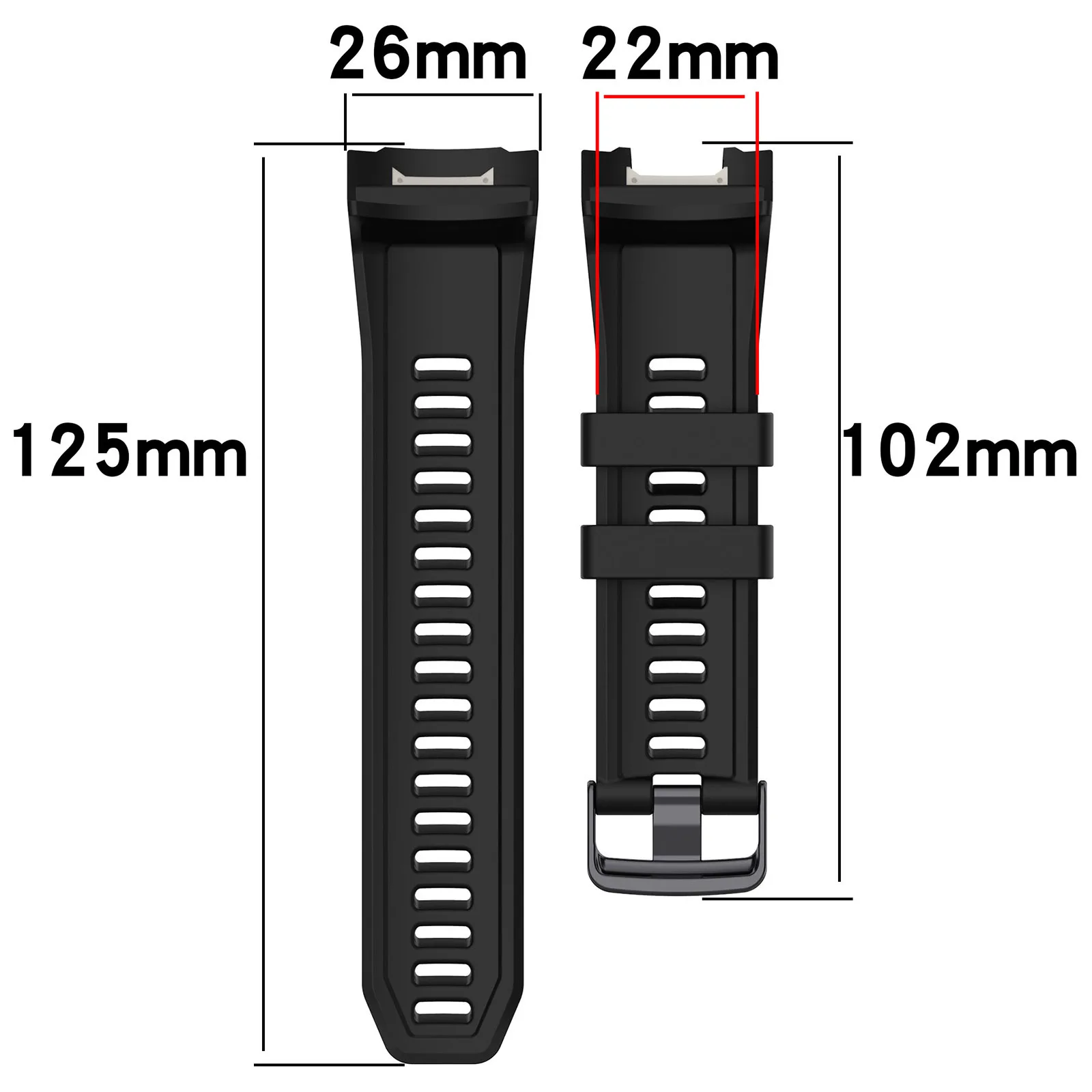 For Garmin Instinct 2X Solar Band, Adjustable Soft Silicone Replacement Sport Watch Wristband Strap for Garmin Instinct 2X Solar