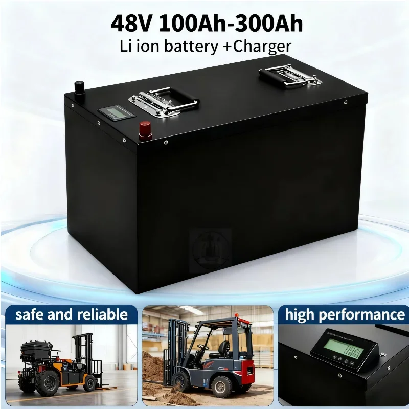 48V 100Ah 200Ah 300Ah Lithium Ion Battery + Charger, High Performance Li-ion Battery for Forklift, Solar Panels, 10KW 18KW Inver
