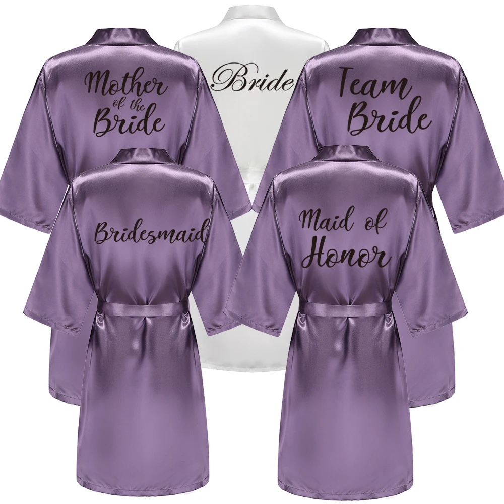 Team Bride Kimono Satin Women Bathrobe Wedding Sister Mother of the Bride Groom Bridesmaid Robes