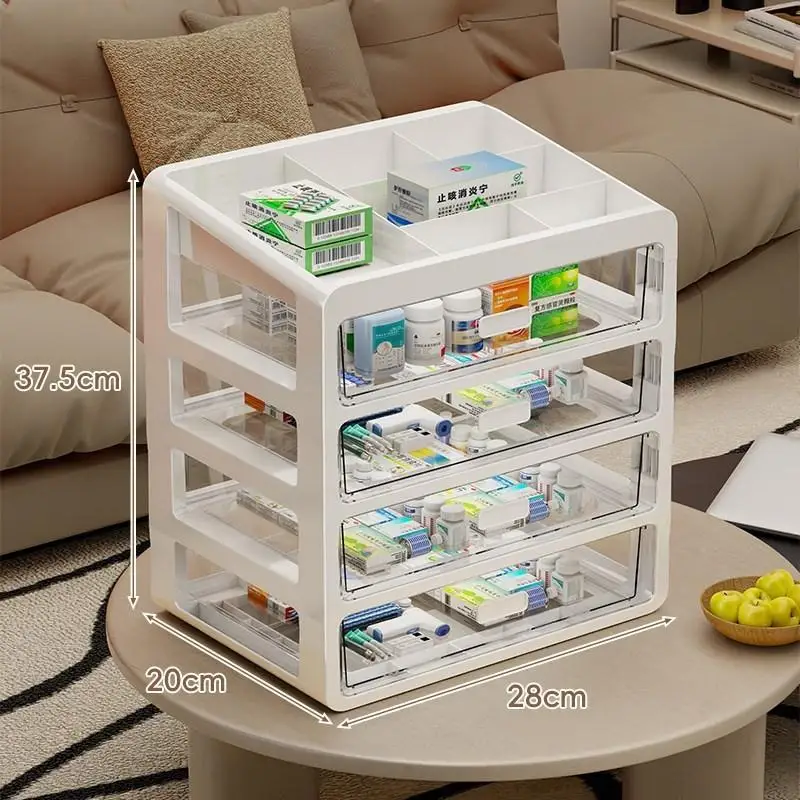 Large Capacity Drawer Type Medicine Storage Box, Multi-layer Home  Kit, Multifunctional Portable Organizer For House〔White〕