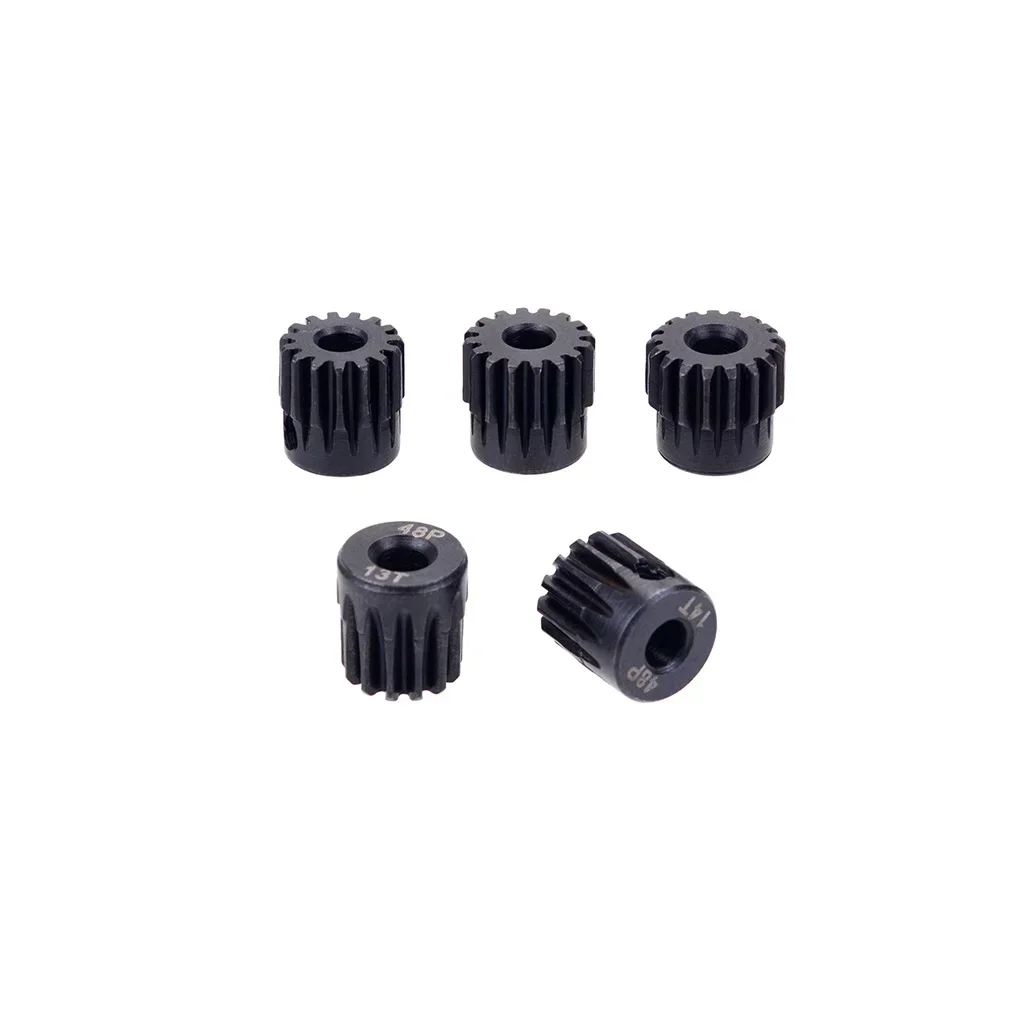 Gigi Motor logam Pinion baja hitam, bagian Motor mainan mobil RC 3.175 1/18 1/16 1/12, 1/10mm, 13T 21T 31T 38T 41T 13 T-41 T