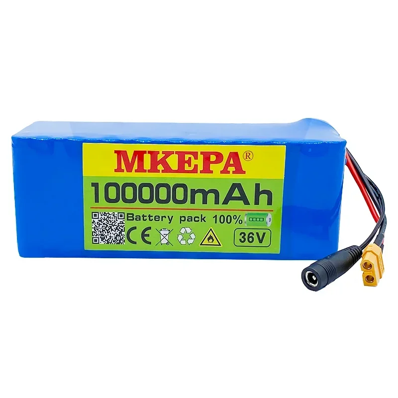 Ebike 전기 자전거 BMS 배터리 팩, 정품 36V 배터리, 10S4P, 100Ah, 1000W 고전력 배터리, 36V, 100000mAh