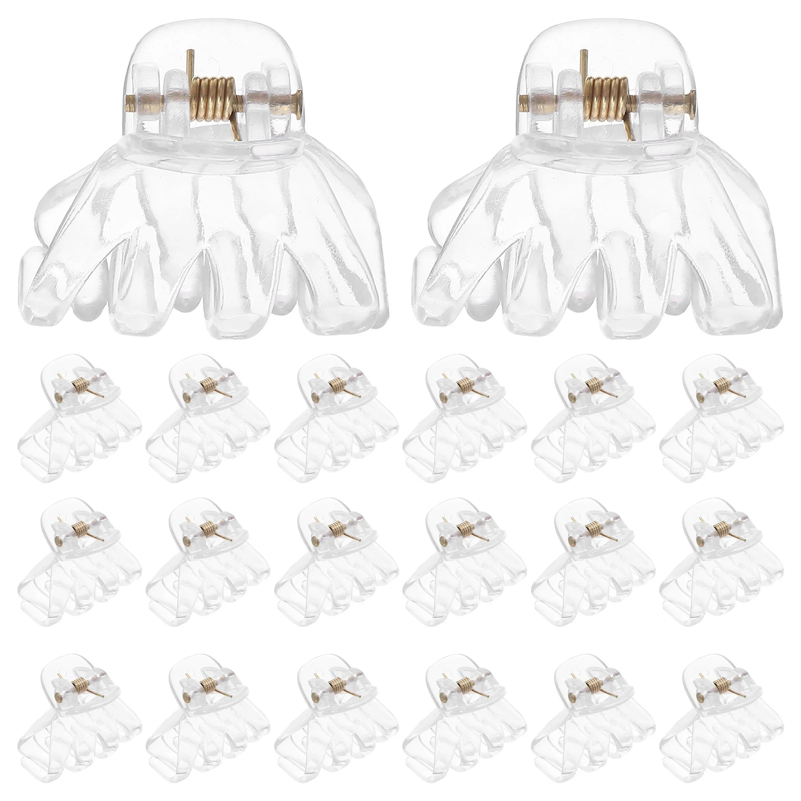 24 peças garras de cabelo de polvo pequeno plástico durável transparente acessórios de aperto de cabelo para mulheres uso diário
