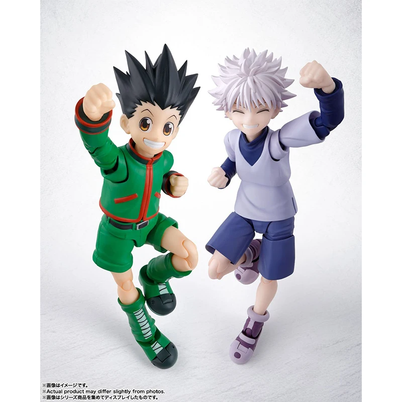 Na Stanie Bandai Oryginalne Pudełko S.H.Figuarts Hunter x Hunter Killua Gon Anime Figurka Akcji Gotowy Model Zestaw Zabawka Prezent dla Dziecka