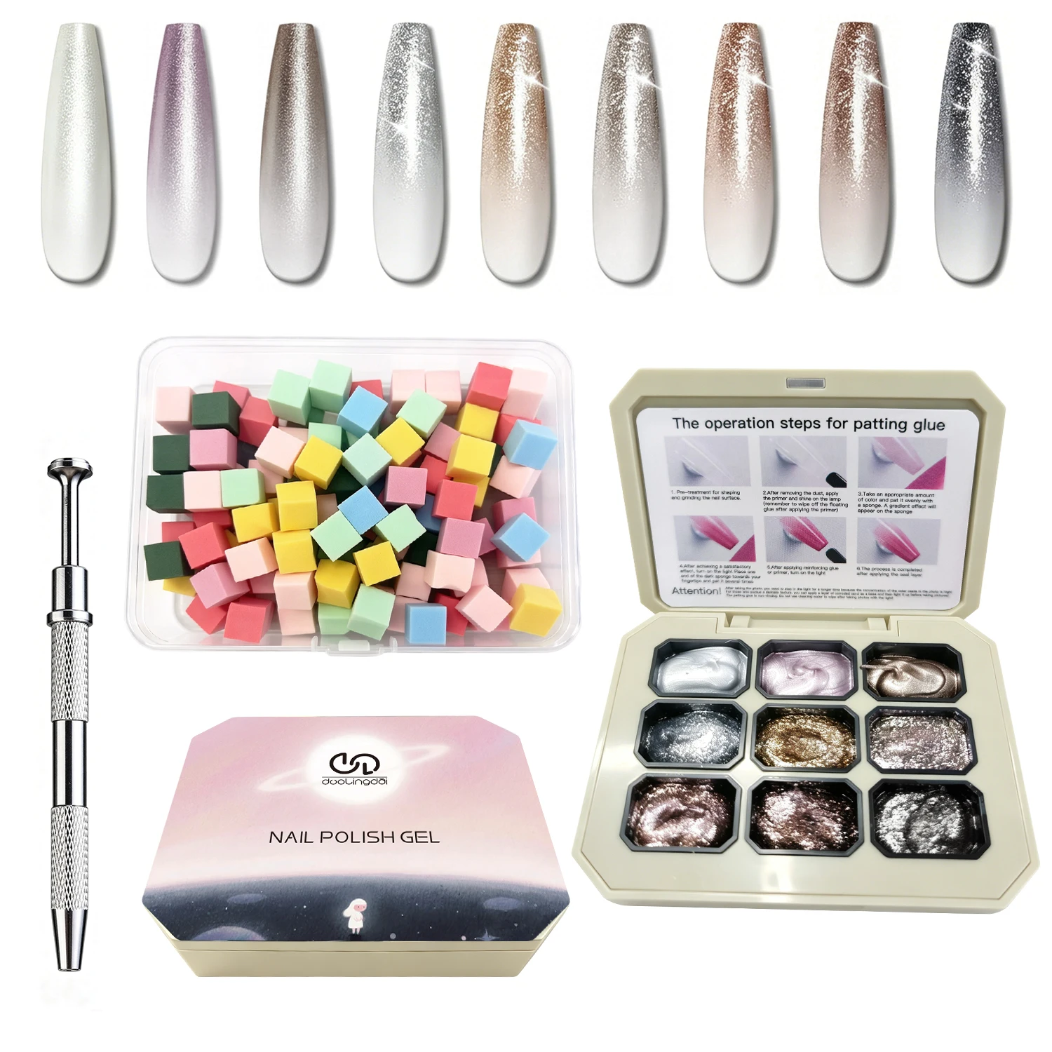 Nail Art Ombre Glitter - Glitter Pat Gel Nail Polish Palette,
