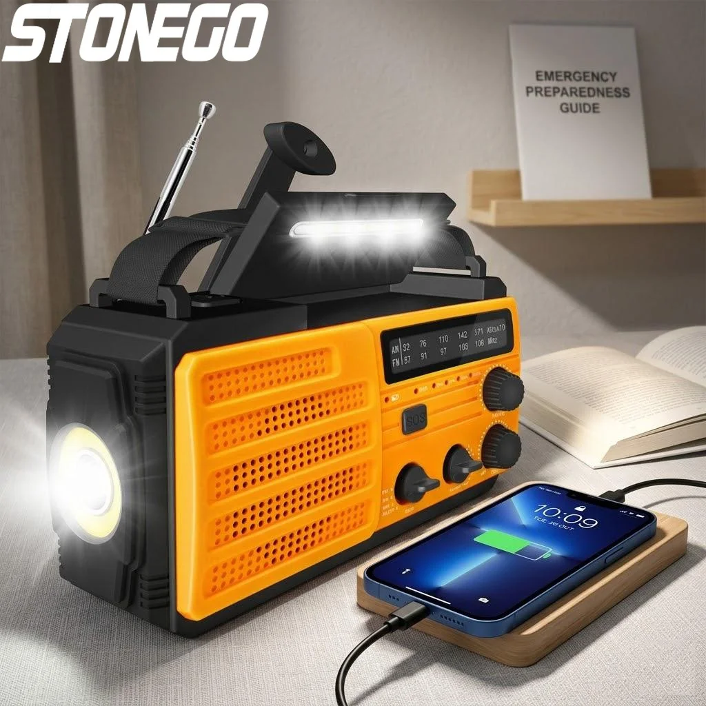 emergency-hand-crank-rechargeable-flashlight-solar-led-reading-light-radio-multifunctional-self-defense