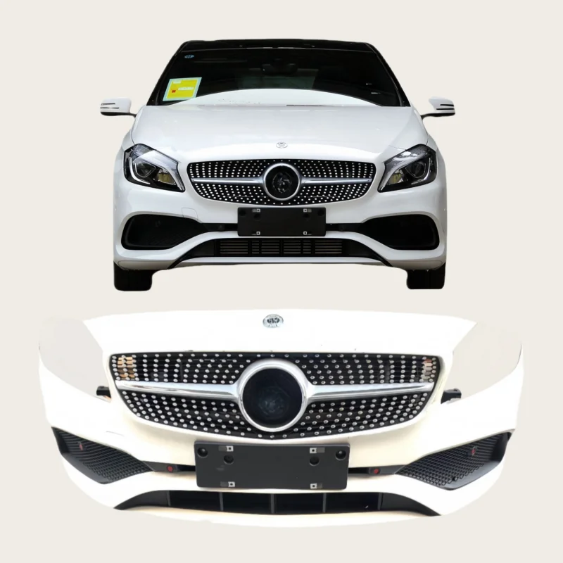 For -A-Class W176 New Car Bumper Radiator Grille Brake Light Bumper Front Panel Assembly