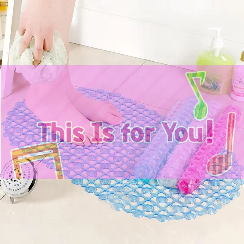 【HMA】Household Non-slip Mat PVC Bathroom Mat With Massage Suction Cup Carpet Supplies