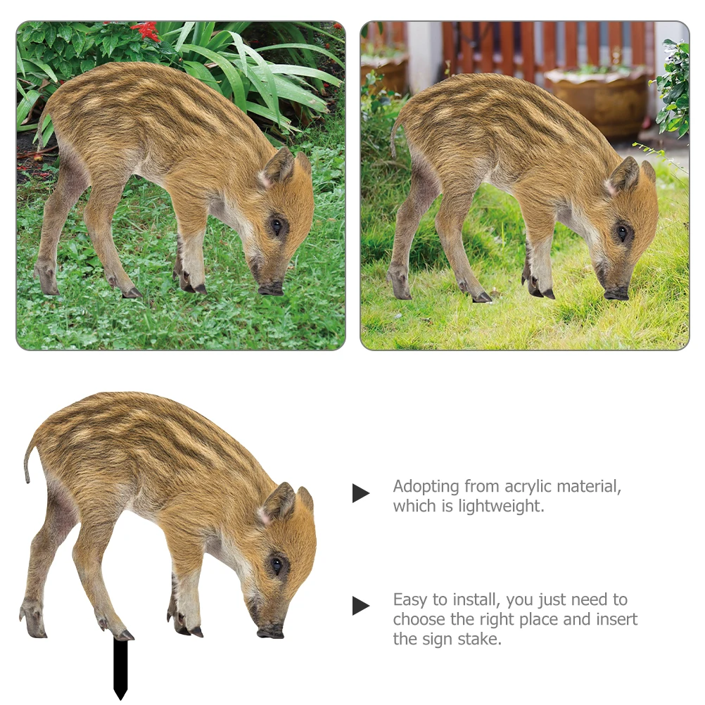 

Pig Shaped Garden Stake Easy Install Liven Up Backyards Lawn Pig Adornment Decor Garden Stake Sign Lawn Ornament