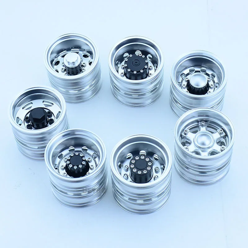 2pcs Metal Upgrade Hub Wheels Rim for 1/14 Tamiya RC Dump Truck SCANIA 770S R620 VOLVO BENZ Arocs MAN TGX LESU Car Accessories