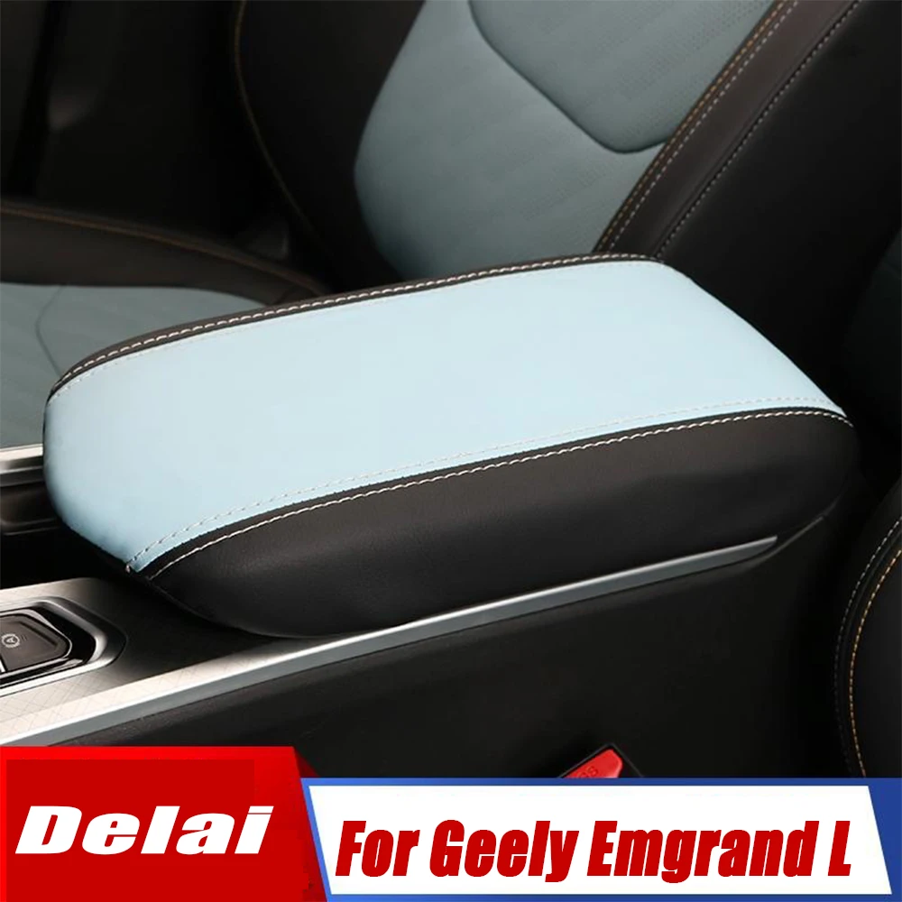 

For Geely Emgrand L 2021 2022 2023 2024 Leather armrest box cover central armrest box leather cover car interior accessories