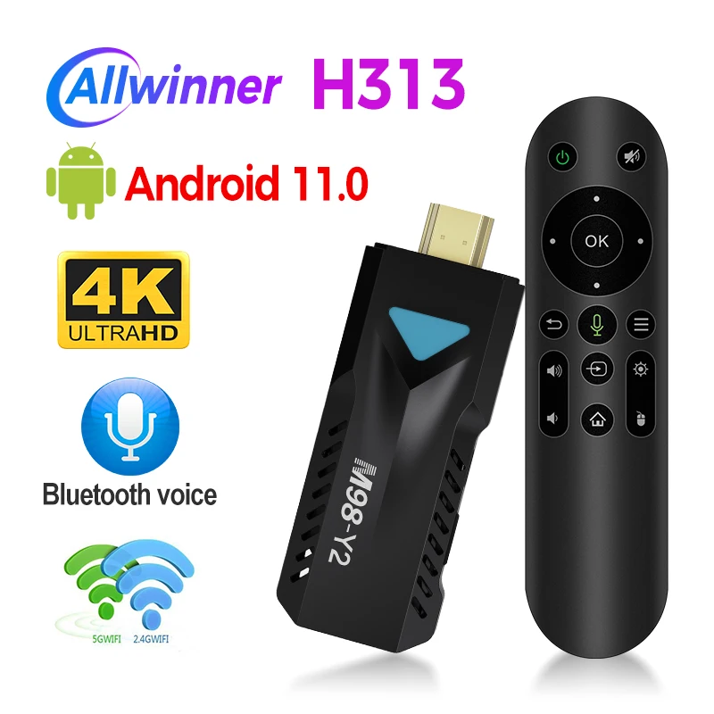 

Salange M98-Y2 Mini TV Stick Android 11 Allwinner H313 TV Box 4K Wifi Wireless Adapter HDMI Video Transmitter Google Assistant