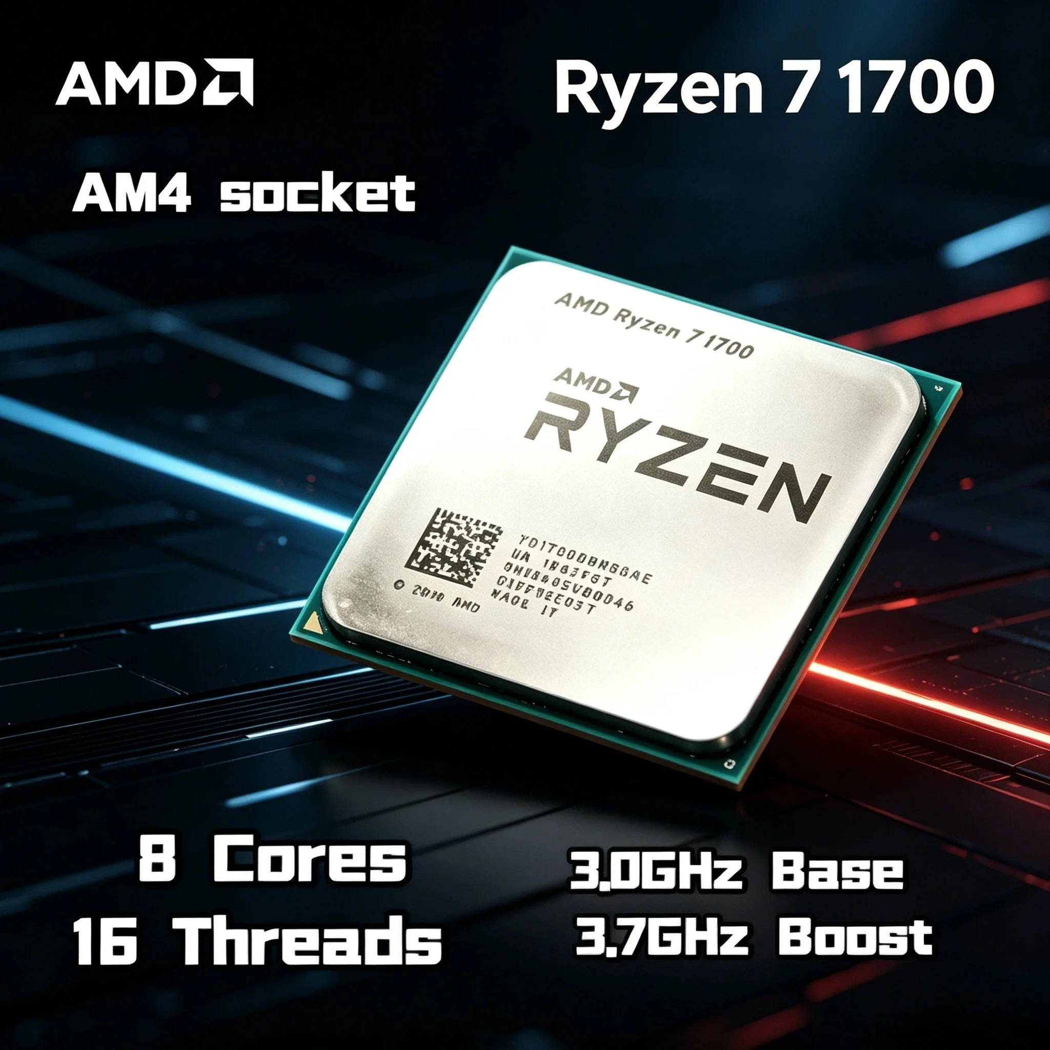 

AMD Ryzen 7 1700 R7 1700 3.0GHz Eight Core Sixteen Thread CPU 65W Socket AM4 Gaming CPU Without Package Pro Max 4K Ultra