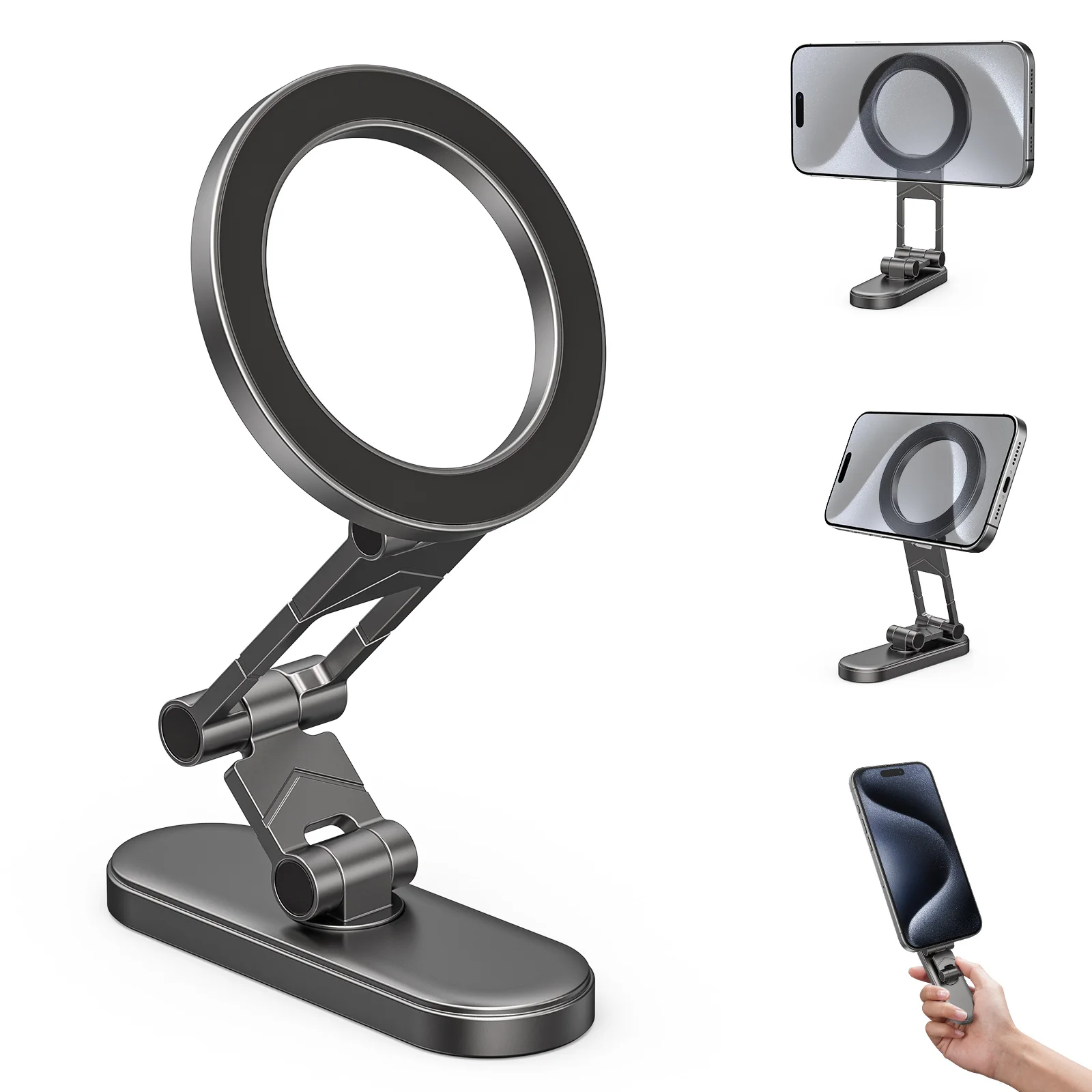 Dual Side Magnetic Phone Holder Magsafe Car Holder Mount Dashboard 360 Rotation Phone Holder for iPhone 16 15 Android