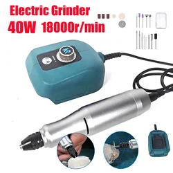 Mini Portable Rechargeable Electric Grinder 18000r/min Stepless Speed Adjustment DIY Electric Drill for 18V-21V Makita Battery