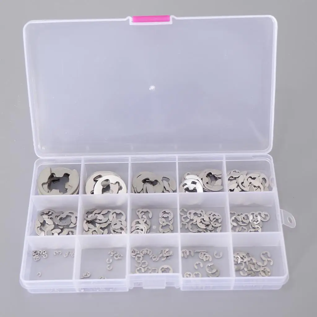 225Pcs [15-Size]30 Circlip External Retaining Assortment Set