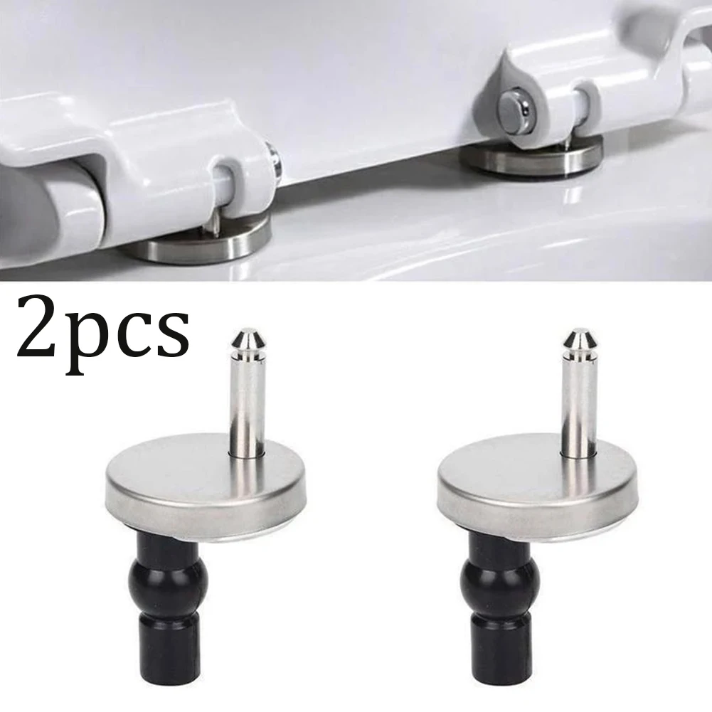 2 Pack Toilet Seat Hinges Stainless Steel Replacemen Quick Fitting Heavy Duty Hinge Pair Hinge Screw Toilet Accessories Hardware