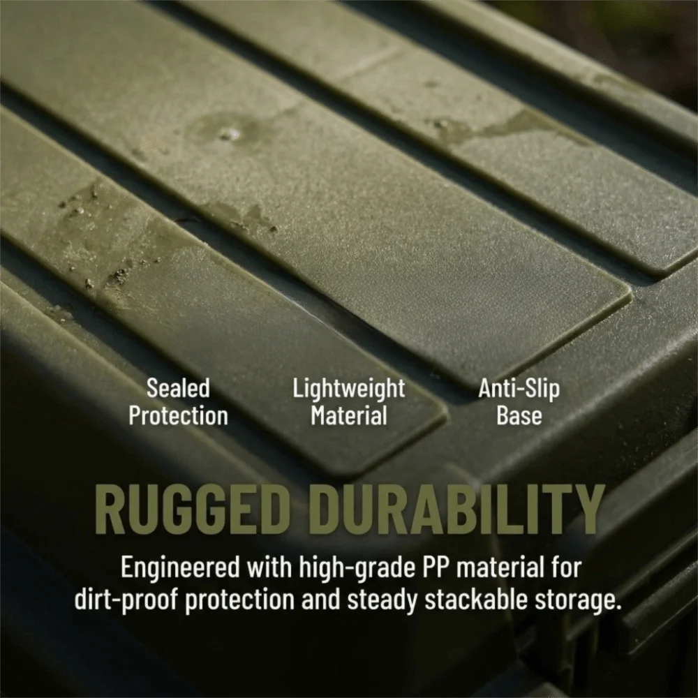 2 Pcs 1.1L Outdoor Storage Box Waterproof PP Portable Storage Box Stackable Multifunctional Storage Box Hiking Activities