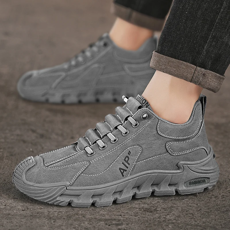

Men's Work Shoes 2025 New Sle Breathable Slip-On Anti-Slip Wear-Resistant Casual Sports Shoes Thick Bottom Labor Protection