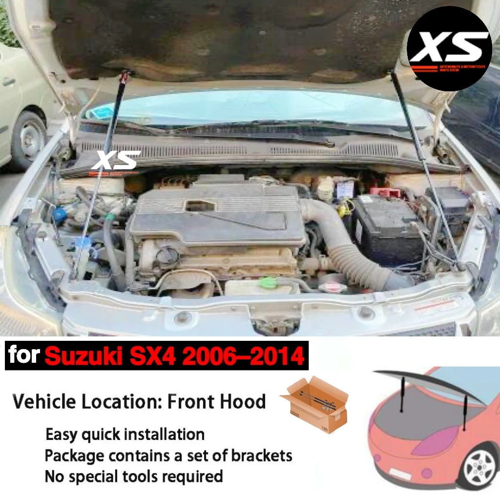 Hood Struts Kit for Suzuki SX4 1st GY EY RW 2006-2014 Fiat Sedici Bonnet Modify Damper Gas Spring Lift Support Shocks Absorber