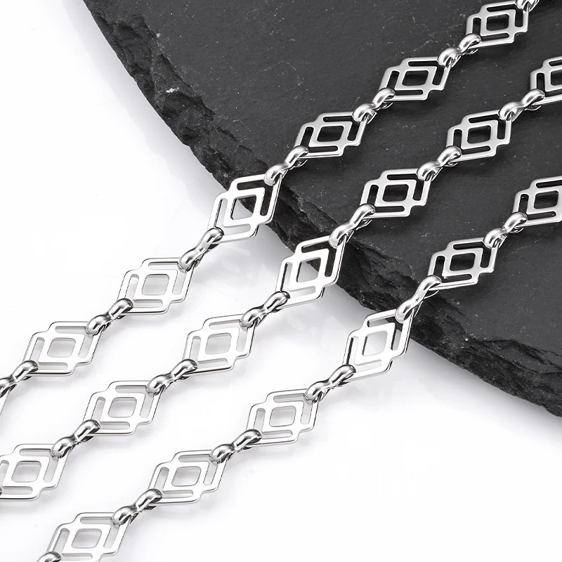 

1Meter Stainless Steel Creation Charms Rhombus Handmade Chain Necklace Bracelets for Women Accessories Jewelry Making Materials