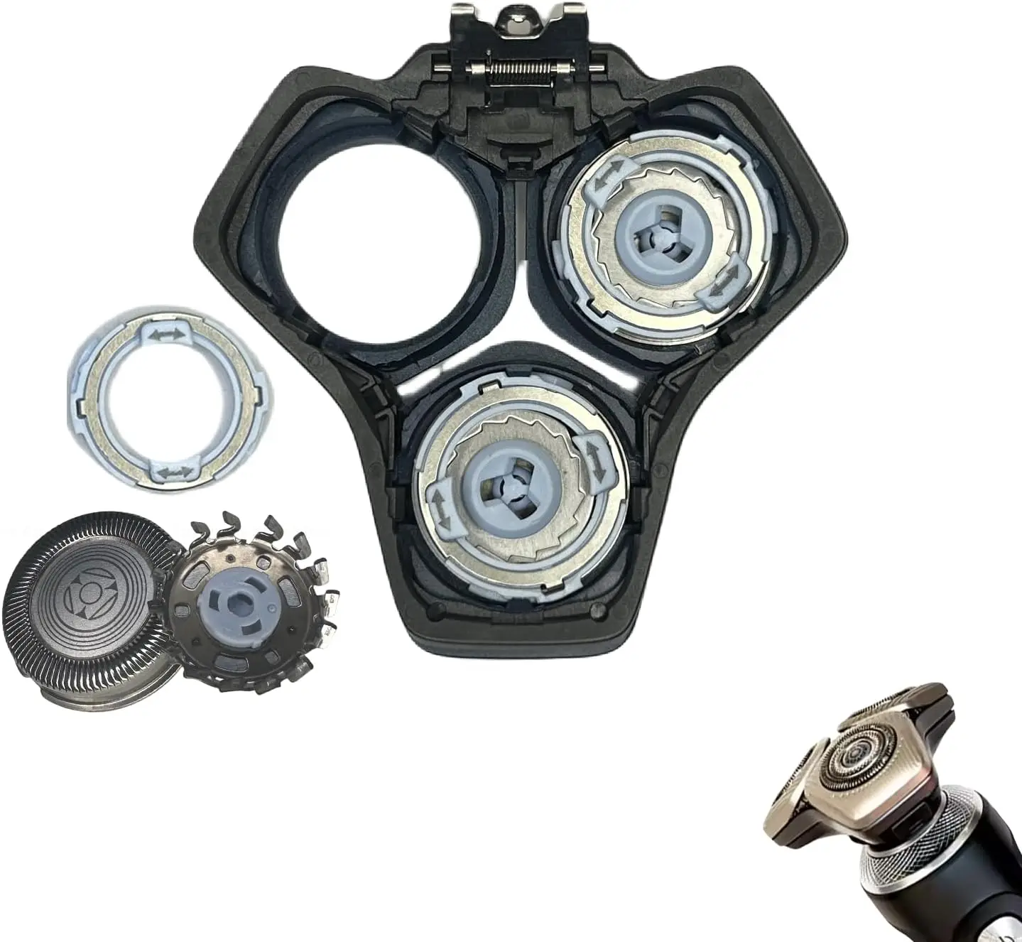 

Бритвенные головки SH71 совместимые с Philips Series S5000 (S5XXX), S7000 (S7XXX) (цвет шампанского)