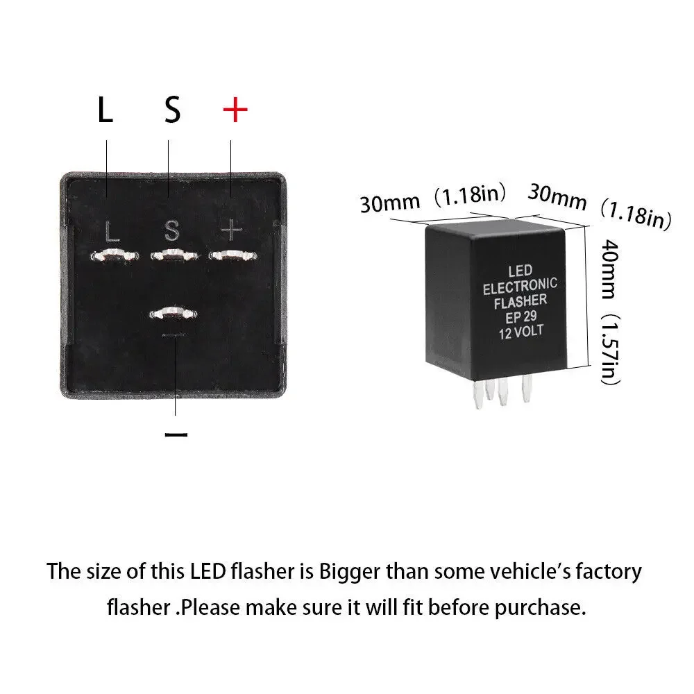 4-Pin EP29 LED Flasher Decoder 4 Pins Electronic Relay Car Fix LED SMD Turn Signal Light Error Flashing Blinker 12V 10A ABS