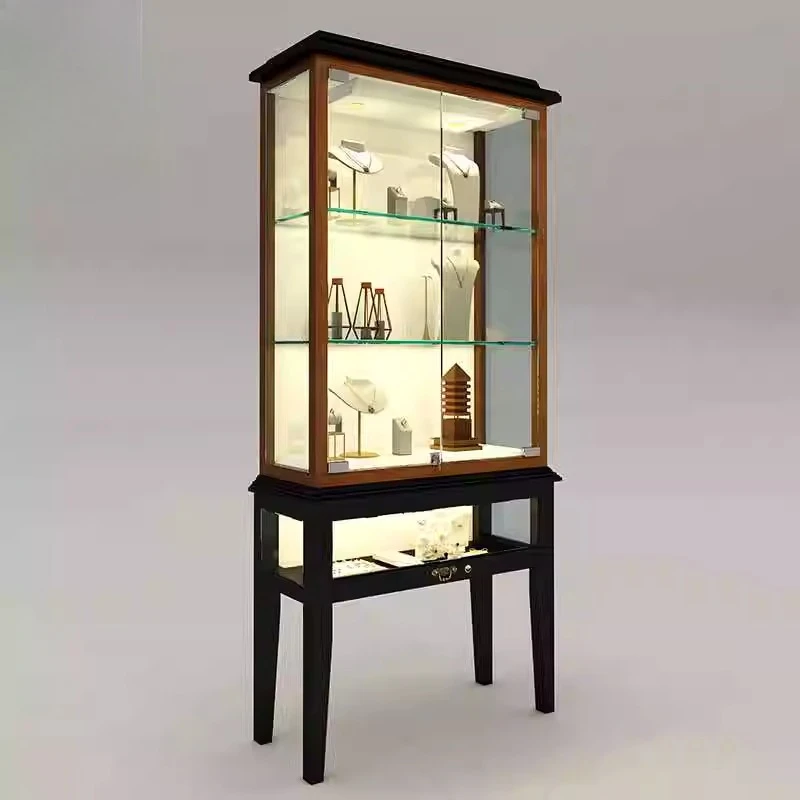 

Jewelry store jade boutique retro display cabinet medieval jewelry display nakajima glass cabinet