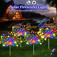 4pcs of 240 LED Outdoor Solar Fireworks Lights,Solar Starburst Garden Flower Light,8 Lighting Modes for Yard Trail Cottage Decor