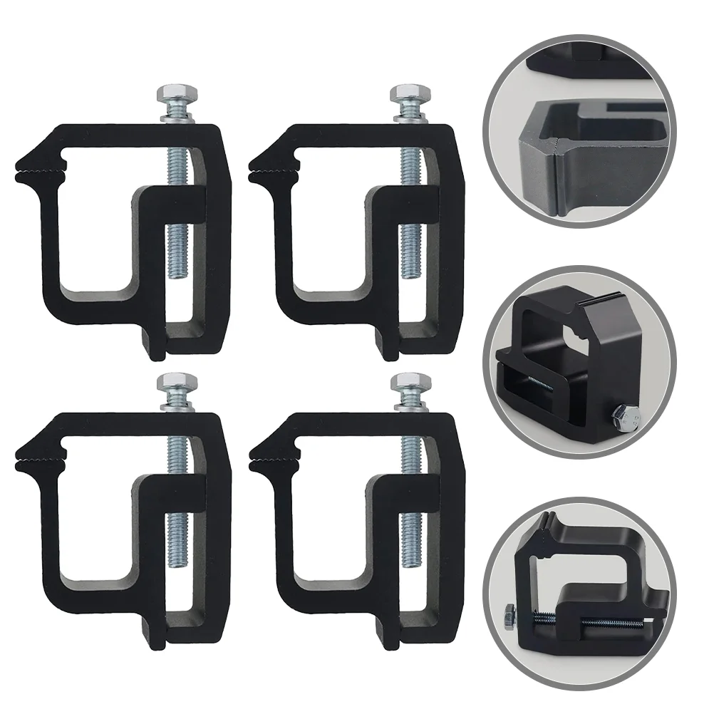 4 Pcs Truck Roof Camper Shell Fixed Mounting Clip (black) 4pcs/pack Supply Cap Topper Clamps Ladder Rack Caps Bed