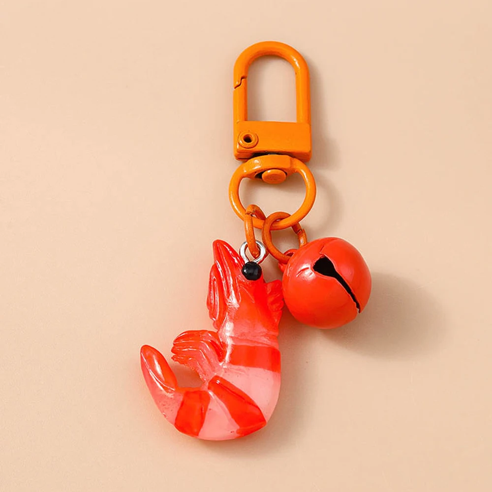 Aihua Nette Harz Simulation Garnelen Schlüsselanhänger Schlüsselring für Frauen Männer Kreative Tasche Auto Schlüssel Airpods Box Schmuck Kinder Spielzeug – Detail 5