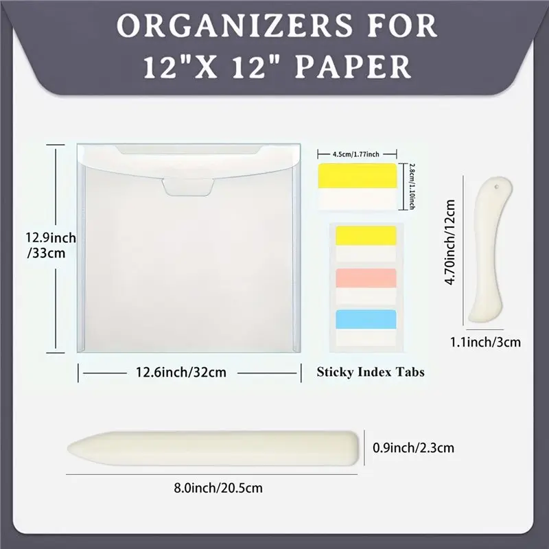 B62B-Scrapbook Paper Organizer-Adhesive Index Labels PVC Storage Bag For Daily Management Paper Storage Solution