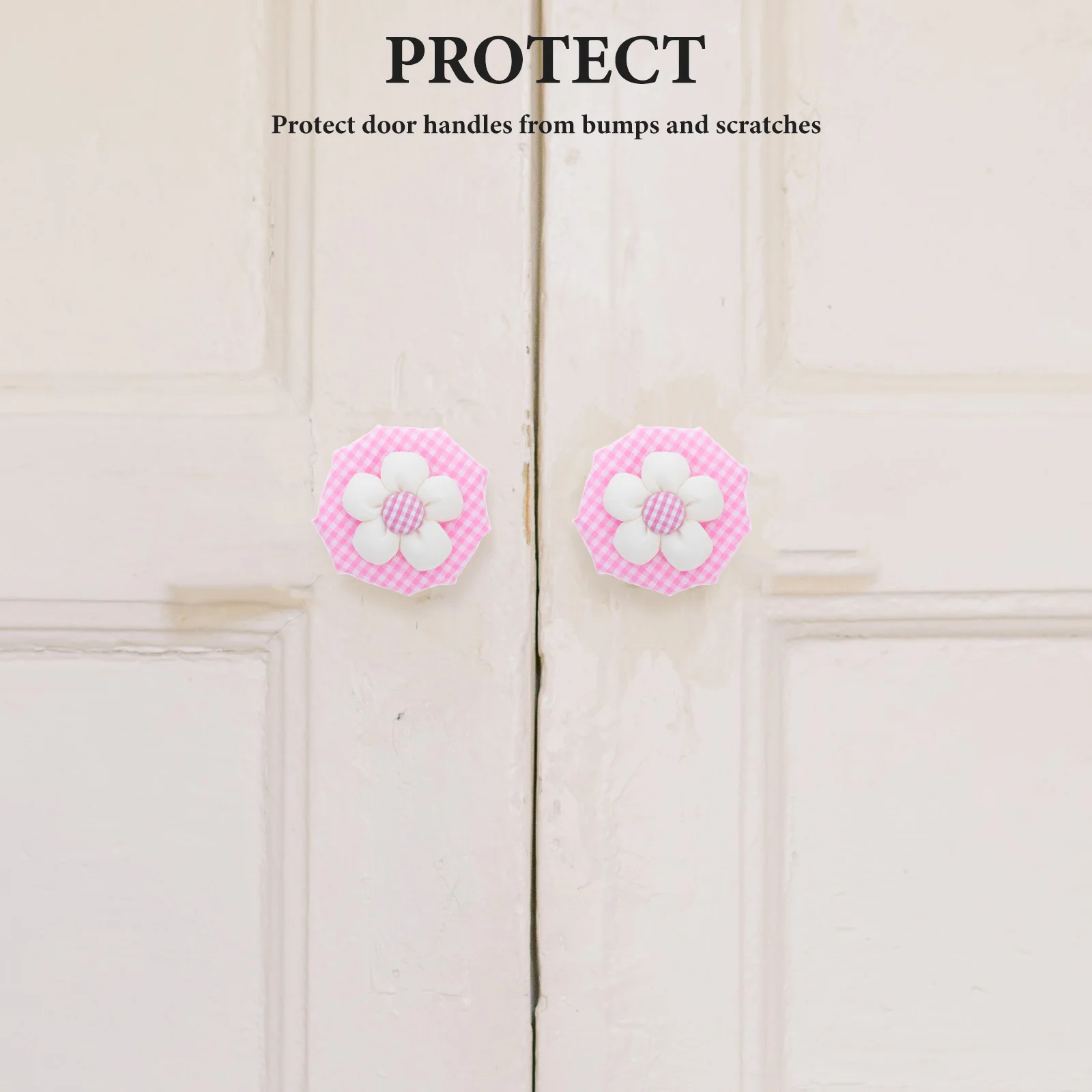 

2pcs Door Handle Covers Decorative Round Knob Protectors Child Safety Cloth Drawer Door Knob Grip Covers Wall Bumpers Soft