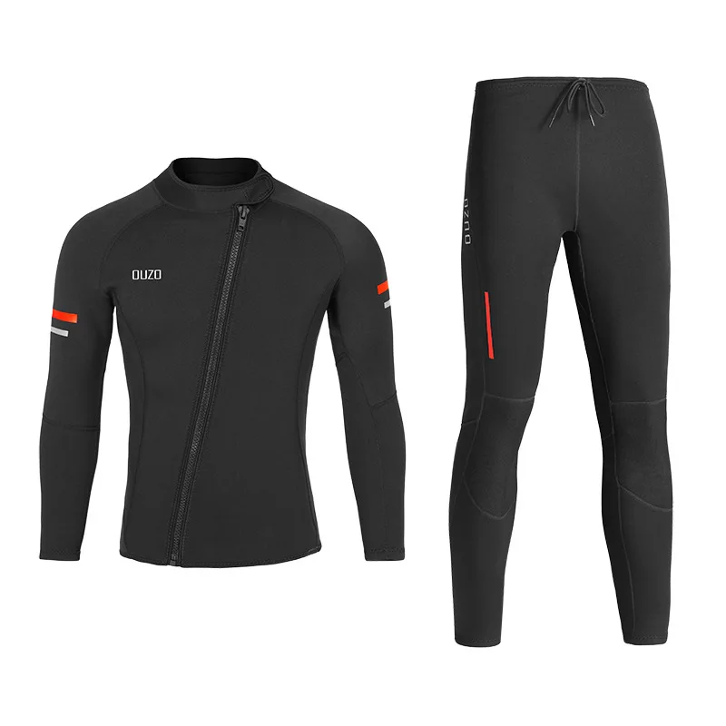 Calda muta da sub per uomo e donna, abbigliamento da sub diviso, maniche lunghe, protezione dal freddo, resistente al sole, surf, 1,5 mm