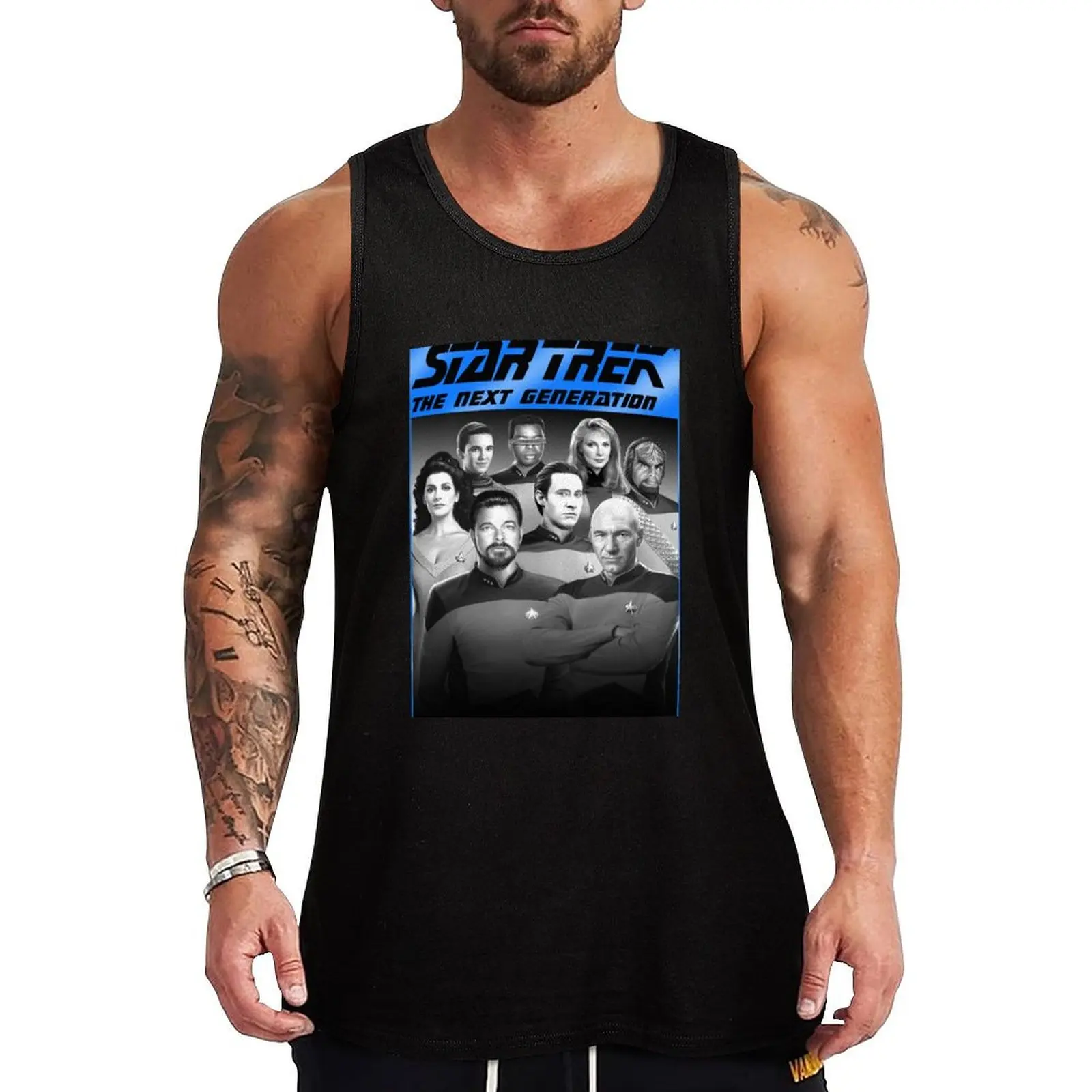 Star Trek Next Generation Grey Scale Color Pop Poster Tank Top Undershirt Tank Top Cotton Basic Sleeveless Shirt