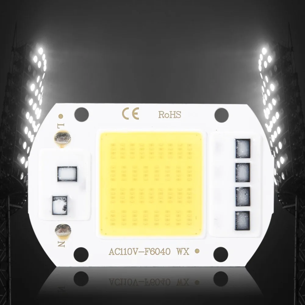 2pcs AC110V COB LED Bulb 50W Aluminum Base COB Spotlight Bulb Warm White/White High Bright COB Bead For DIY Indoor Lighting